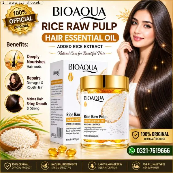 Bioaqua Rice Raw Pulp Hair Essential Oil Pakistan