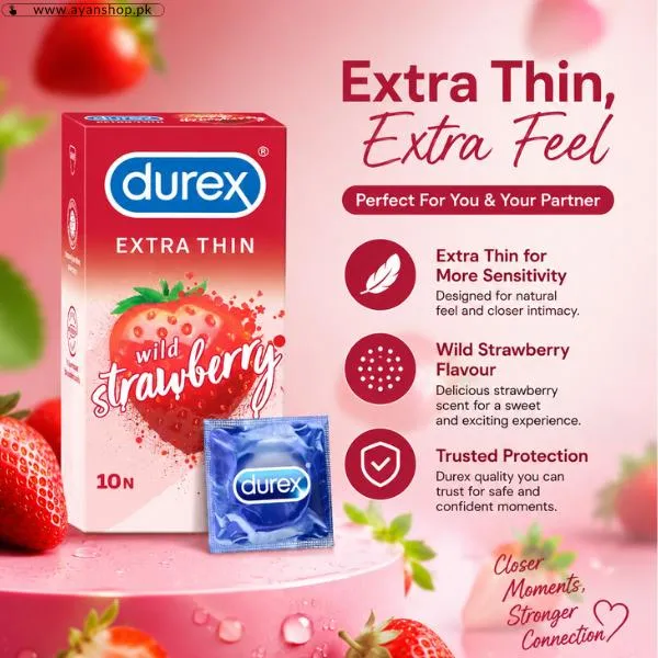 Durex Extra Thin Wild Strawberry Condom