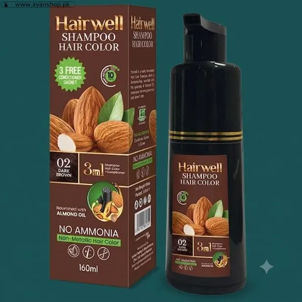 Dark Brown Hairwell Shampoo Hair Color image 2